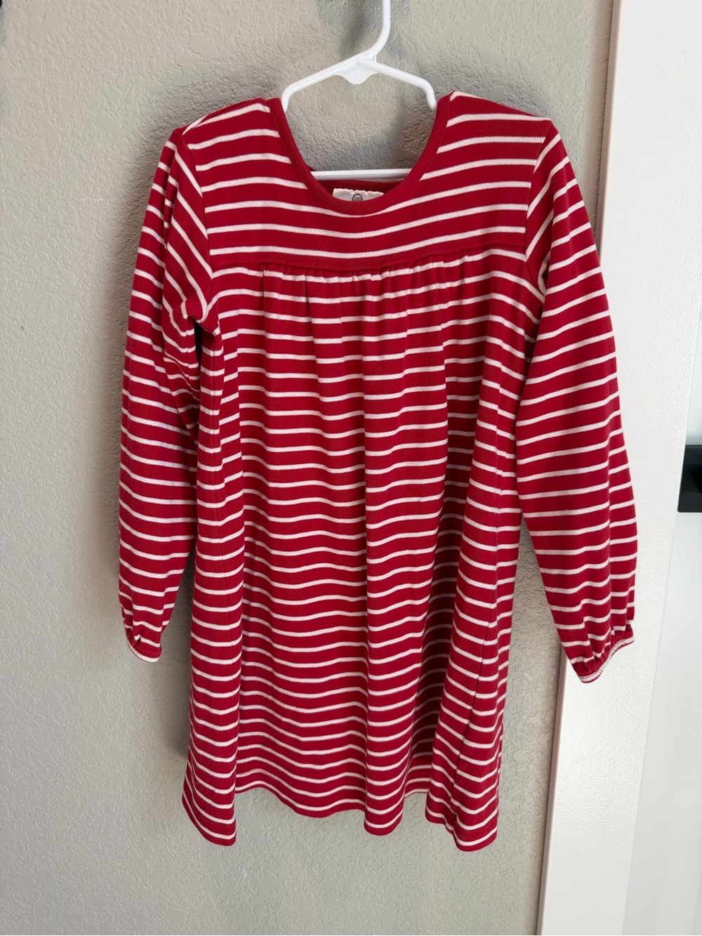 Hanna Andersson Red & White Striped Long-Sleeve dress